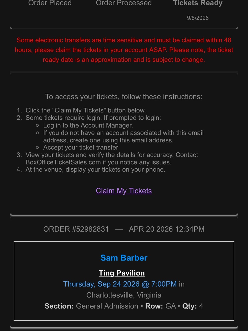 Digital Event Tickets - Black